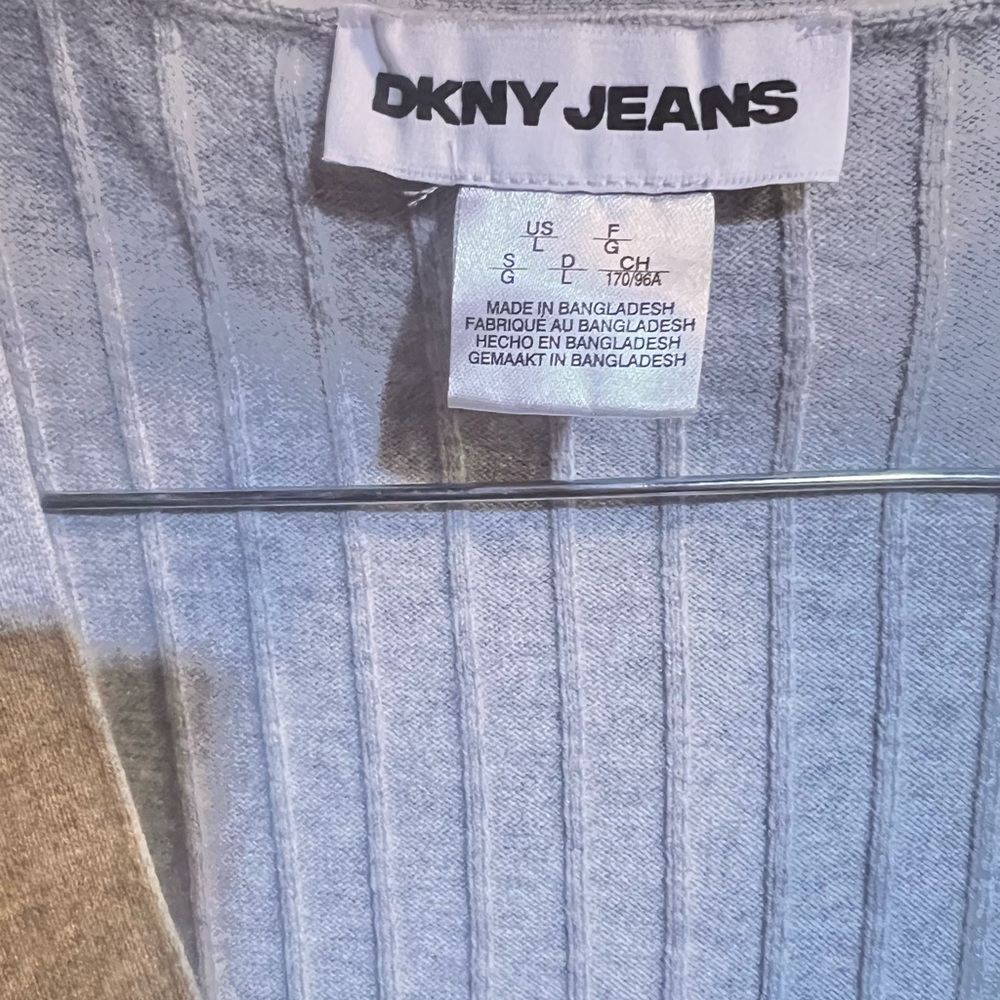 DKNY Jeans Light Gray Knit Top